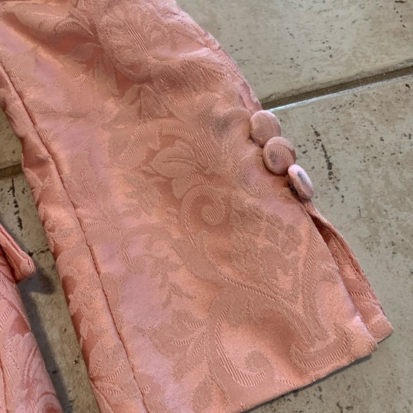 Vintage Pink Floral Damask Jacquard Blazer XS - Picture 12 of 13